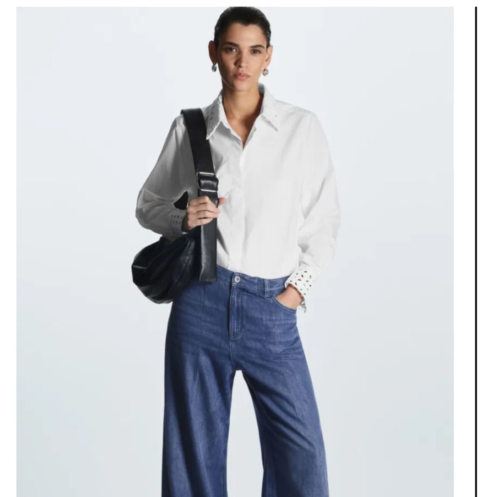 COS macrame White Button-Up Shirt